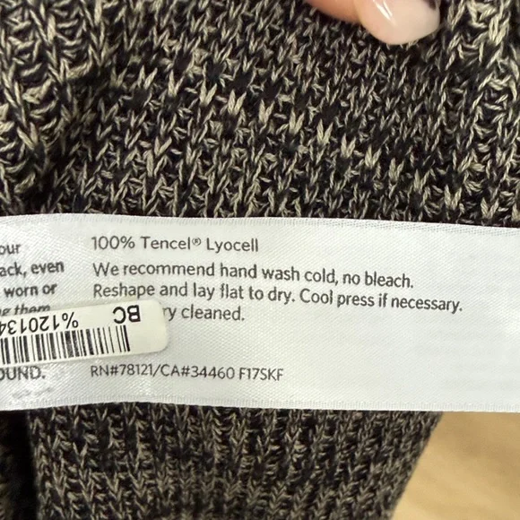 Eileen Fisher Black and Cream Knit Cardigan - Picture 3 of 7